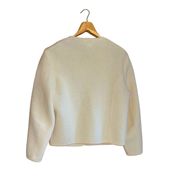 Carroll Reed Vintage Womens Wool Cardigan Sweater Silver Buttons Size 12 Large - Picture 2 of 13